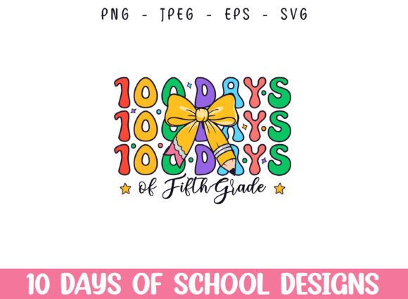 100 Days of Fifth Grade Kindergarten SVG