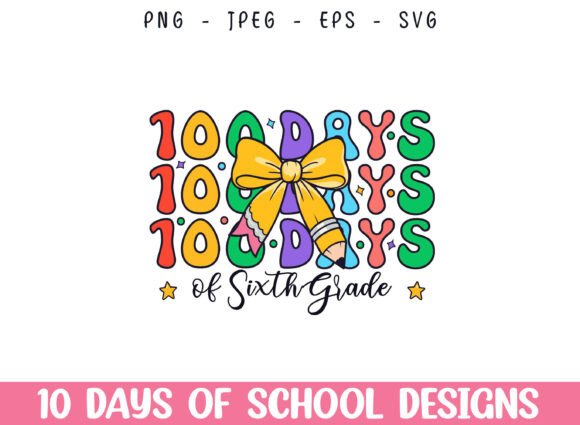 100 Days of Sixth Grade Kindergarten SVG