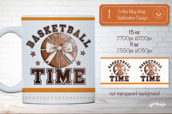Basketball Time Mug Wrap Sublimation