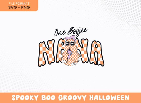 Boojee Nana Halloween Groovy Boo Bow SVG