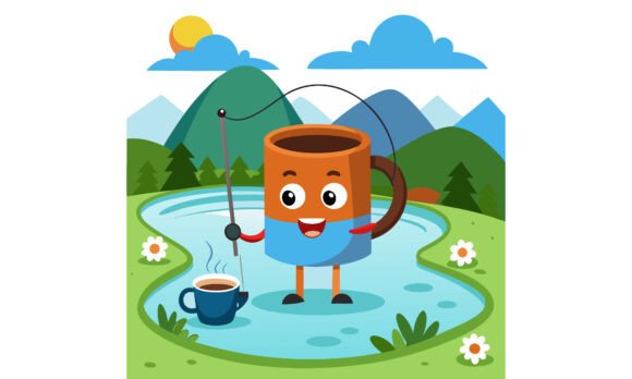 Coffee Mug Fishing by the Lake
