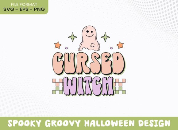 Cursed Witch Groovy Halloween Season SVG