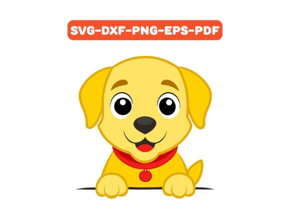 Cute Puppy Peeking Face Cartoon SVG
