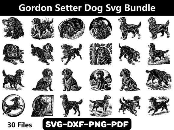 Gordon Setter Dog SVG Bundle
