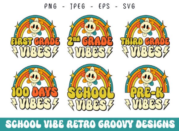 Happy School Life Retro Groovy Vibes SVG