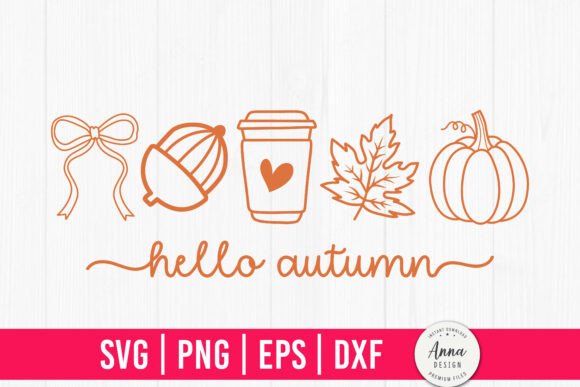 Hello Autumn SVG PNG