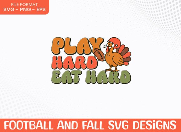 Play Eat Happy Fall Football Pumpkin SVG