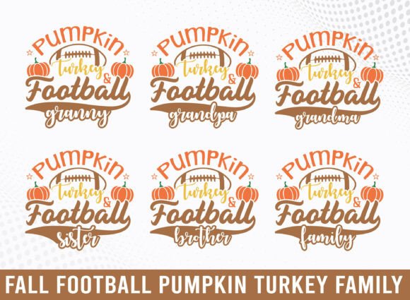 Pumpkin Turkey Football Family SVG