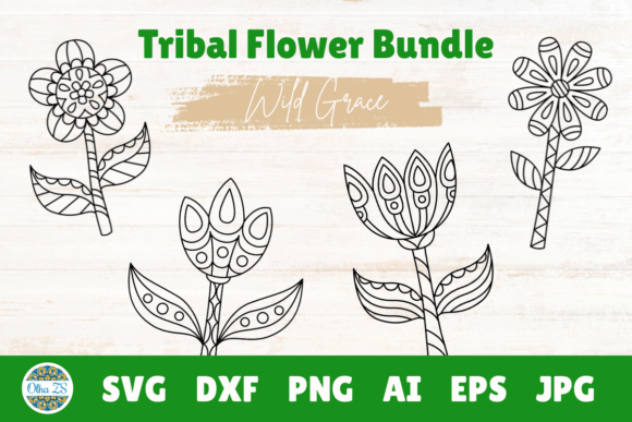 Wild Grace – Tribal Flower SVG Bundle